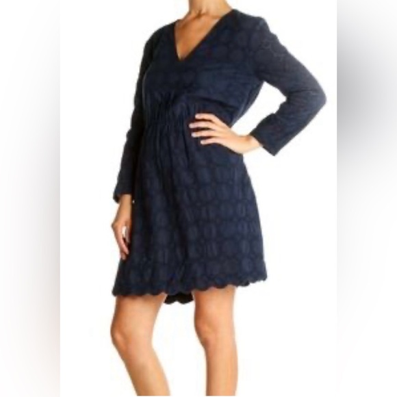 NWT J. Crew Navy Eyelet Dress - Picture 1 of 11